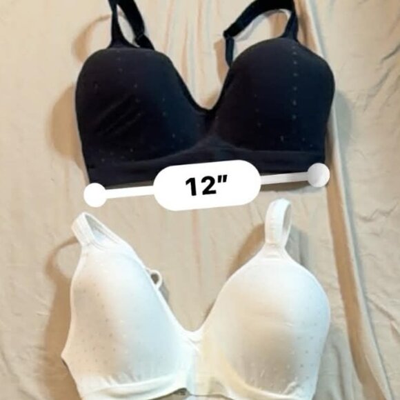 TWO Beauty by Bali Comfort Revolution Foam Wirefree Bras 36DD 1 Black & 1 White - Picture 12 of 14